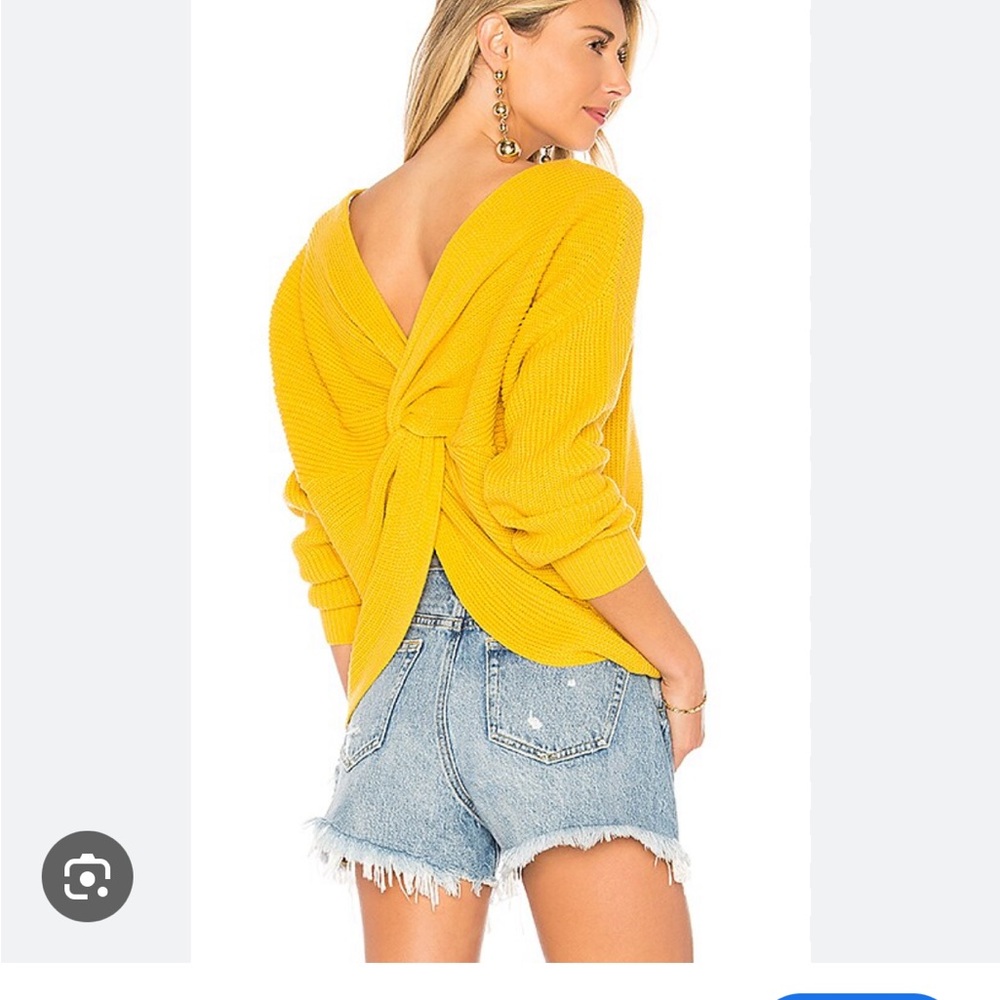 Yellow Twist-Back Sweater